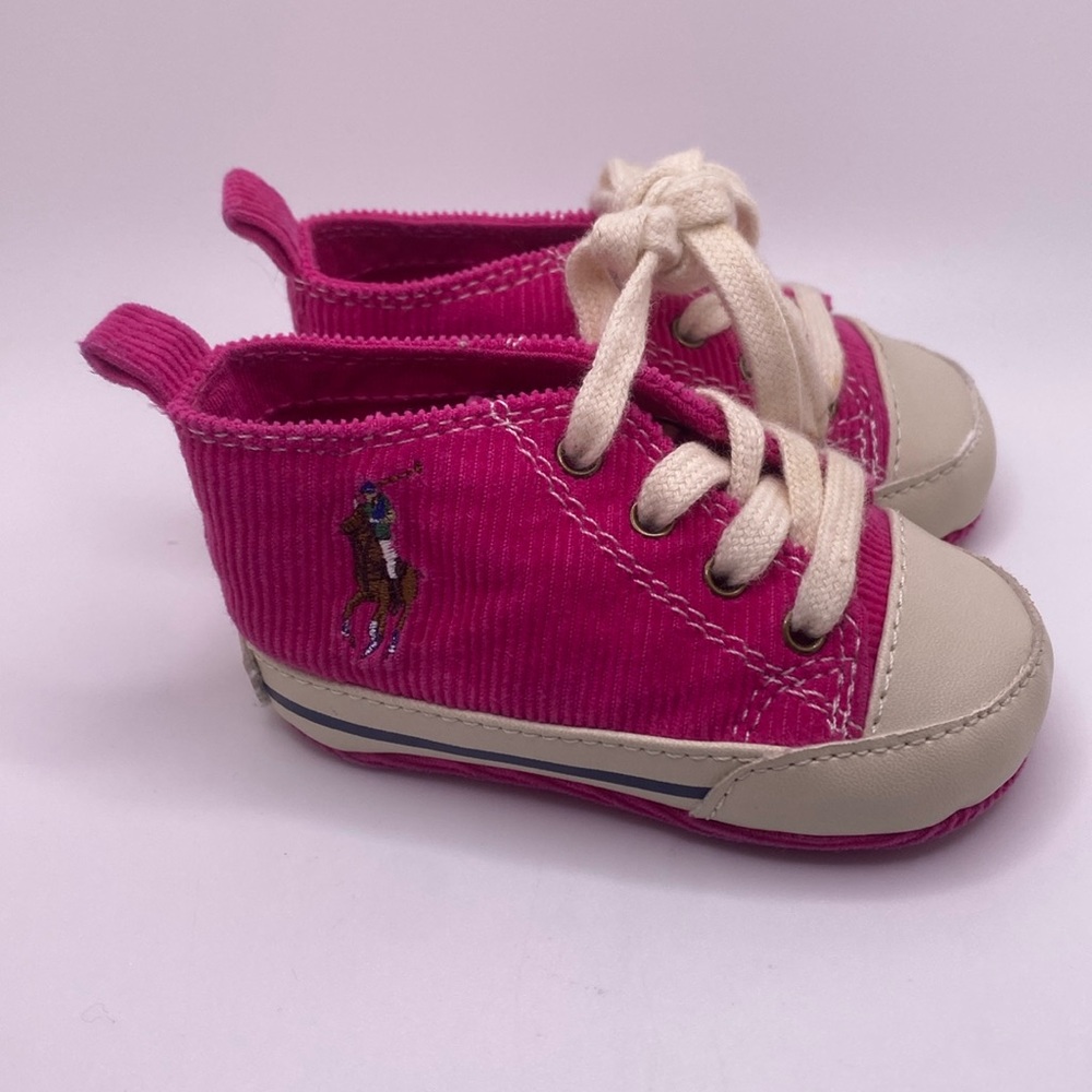 Pink Polo Ralph Lauren Soft Soled Baby Sneaker Sz 2